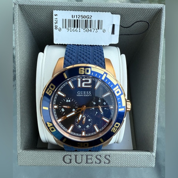 Guess by Marciano Blue and Gold Men's Watch - Picture 7 of 9